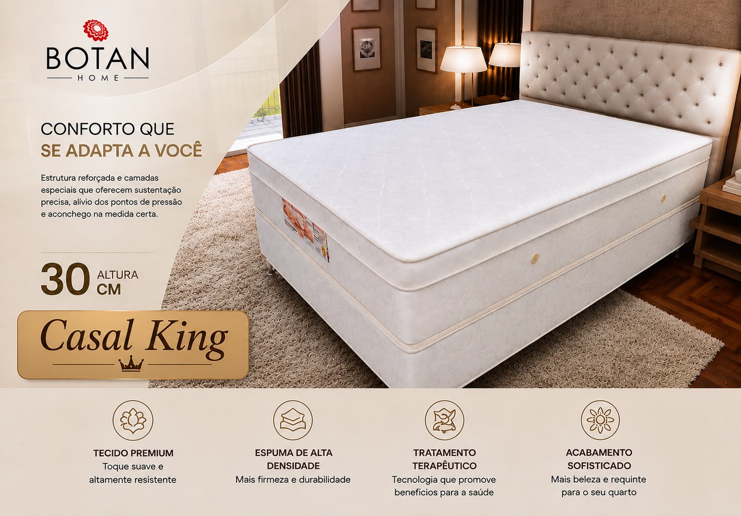 Colchão Magnético Terapêutico Casal King 1.93 x 2.03